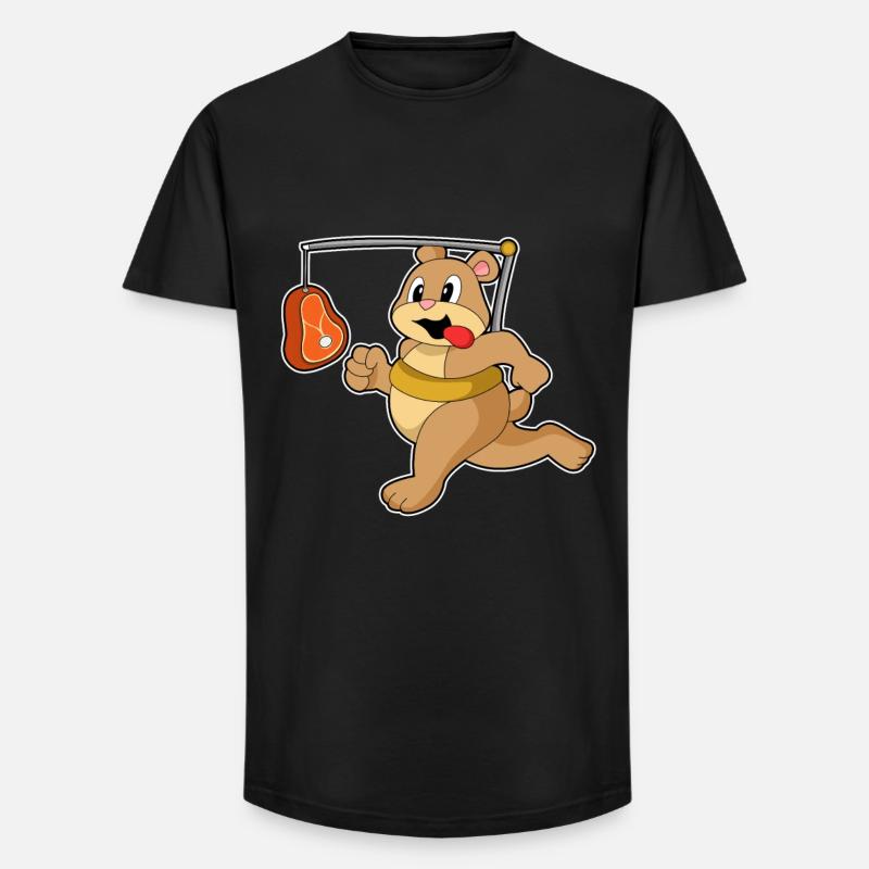 Bär Fleisch - Long Fit Männer T-Shirt - Schwarz