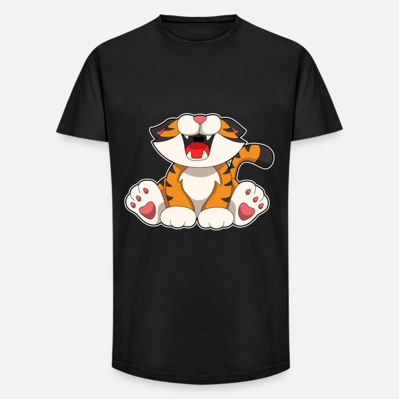 Brüllender Tiger - Long Fit Männer T-Shirt - Schwarz