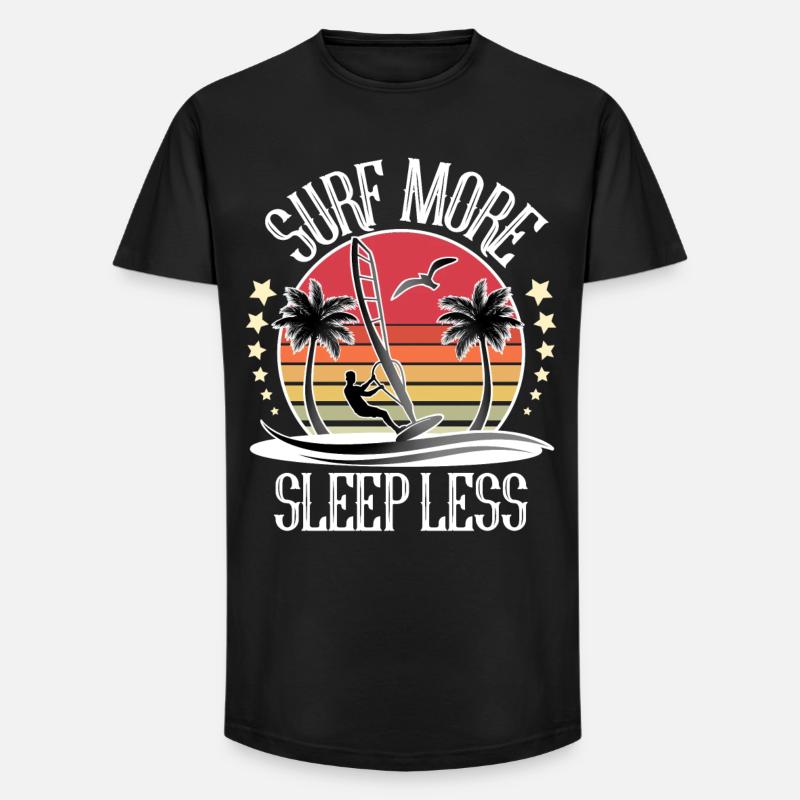 Windsurfen Windsurfer Windsurf - Long Fit Männer T-Shirt - Schwarz