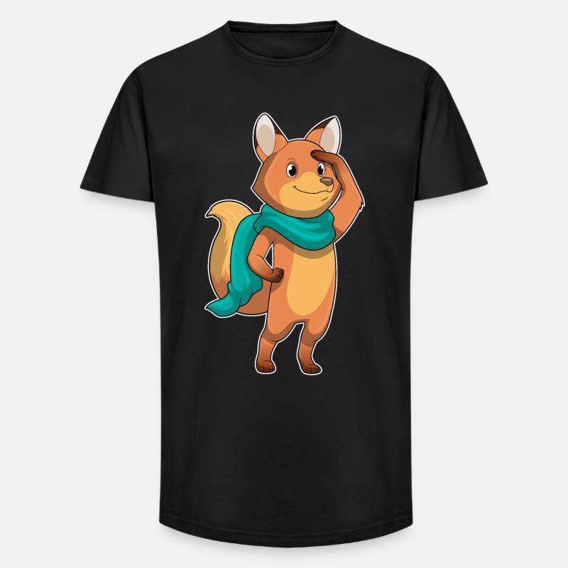 Fuchs Schal - Long Fit Männer T-Shirt - Schwarz
