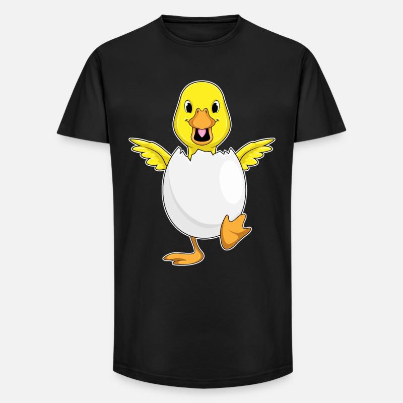 Duck Eggshell - Long Fit Men's T-Shirt - black