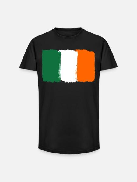 Drapeau de l’Irlande utilisé look - T-shirt coupe longue homme - noir