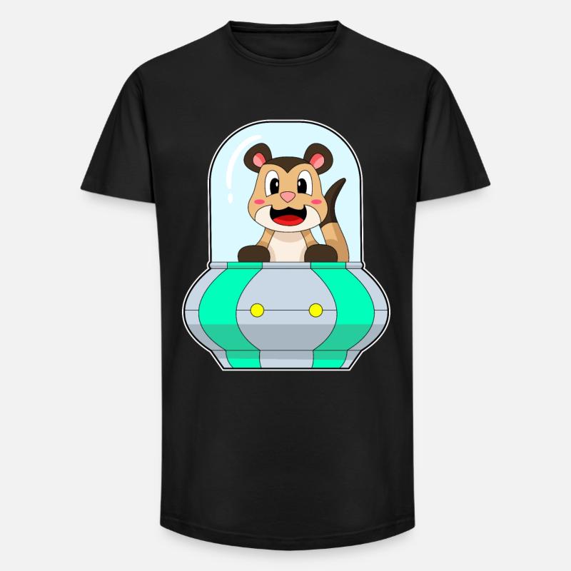 Erdmännchen mit Schiff - Long Fit Männer T-Shirt - Schwarz