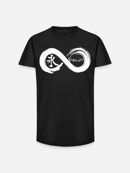 Oändlig symbol och evighet på japanska (vit) - T-shirt herr med lång passform - svart