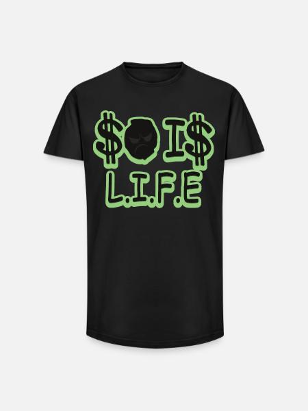 That's life - Long Fit Men's T-Shirt - black