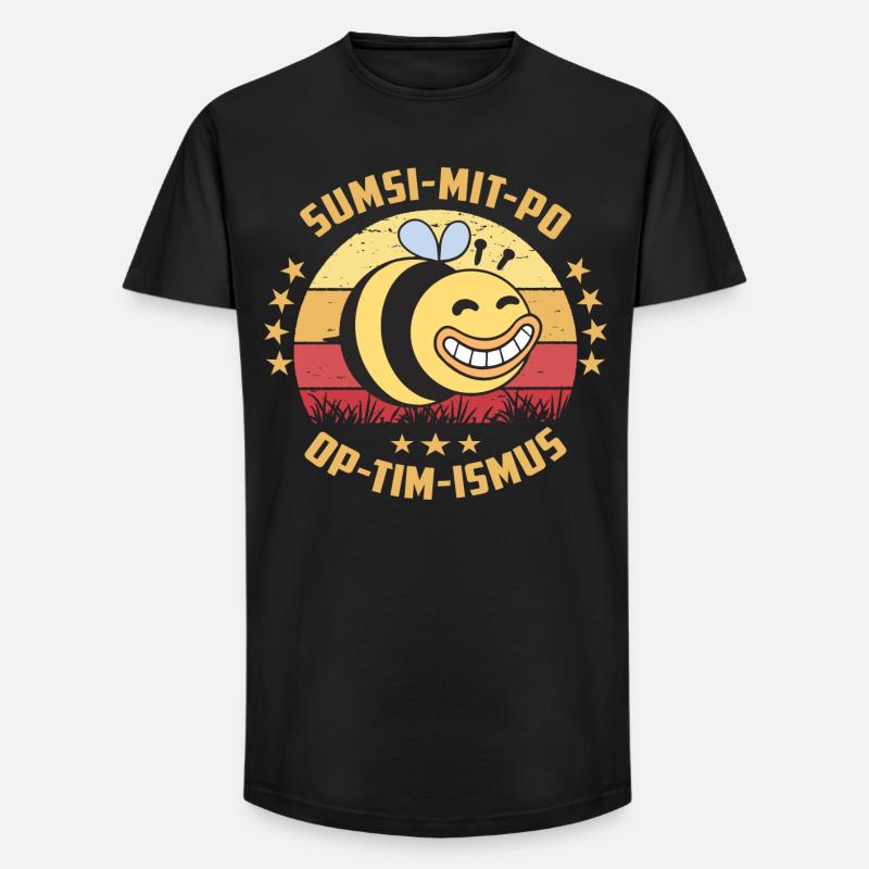 Optimismus oder Sumsi mit Po - Long Fit Männer T-Shirt - Schwarz