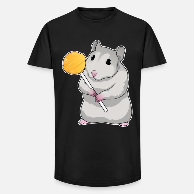 Hamster Lutscher - Long Fit Männer T-Shirt - Schwarz