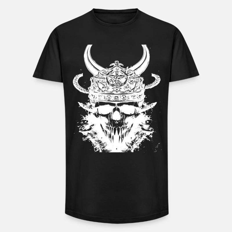 Wikinger Schädel - Long Fit Männer T-Shirt - Schwarz