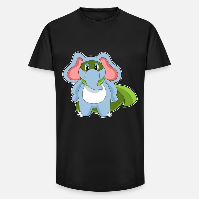 Elefant Held - Long Fit Männer T-Shirt - Schwarz