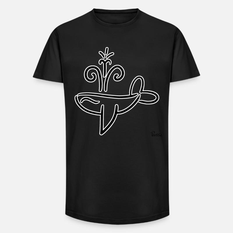 Wal! Von Pousse2Bamboo ! - Long Fit Männer T-Shirt - Schwarz