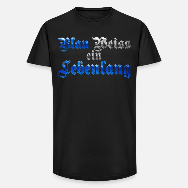 Blau Weiss ein Lebenlang - Long Fit Männer T-Shirt - Schwarz