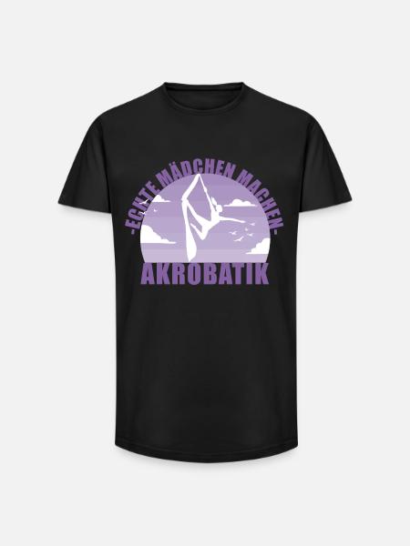 Echte Mädchen machen Akrobatik! Geschenk - Long Fit Männer T-Shirt - Schwarz