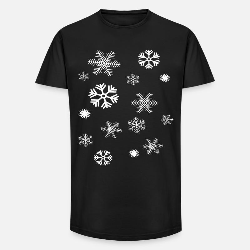 Schneeflocken - Long Fit Männer T-Shirt - Schwarz