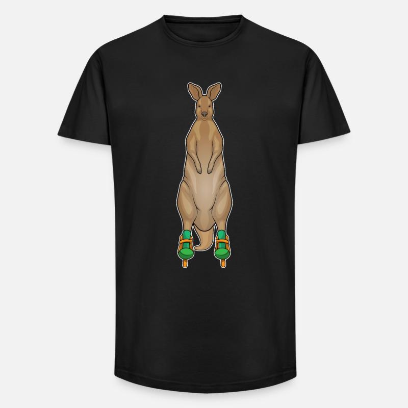 Känguru Inline skating Inline skates - Long Fit Männer T-Shirt - Schwarz
