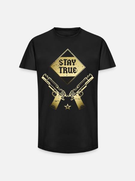 Bleib dir Treu - Long Fit Männer T-Shirt - Schwarz
