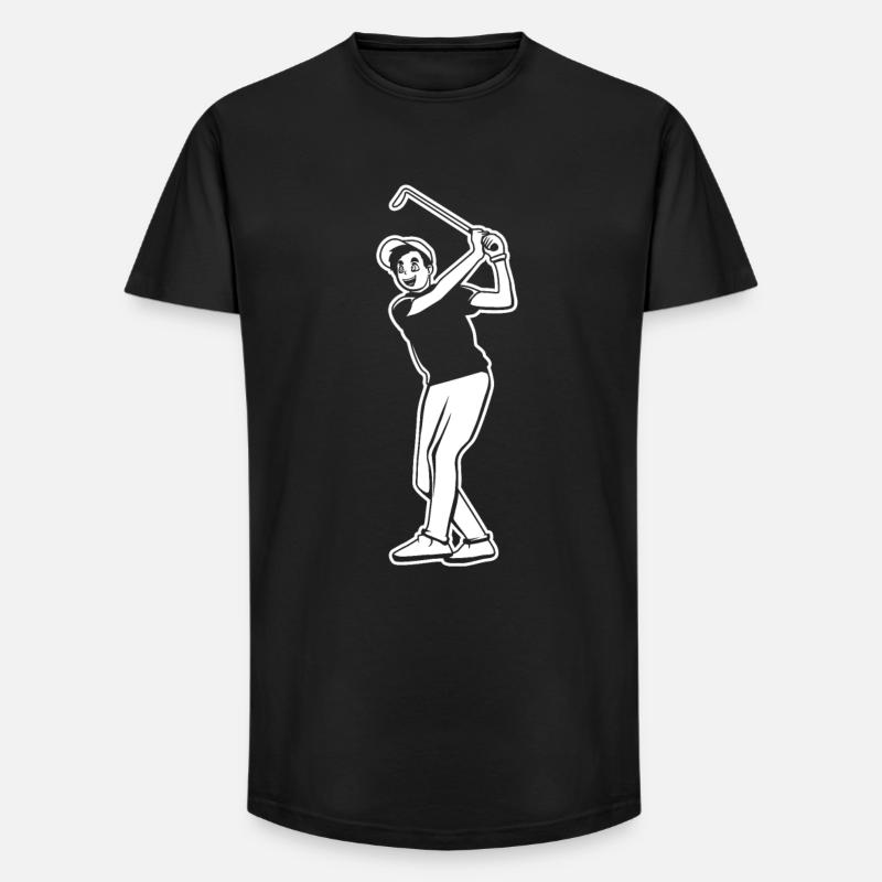 Golfspieler Junge - Long Fit Männer T-Shirt - Schwarz