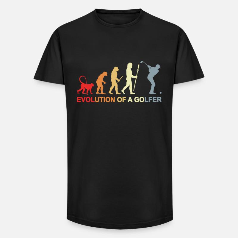 Golfer Evolution - Long Fit Männer T-Shirt - Schwarz