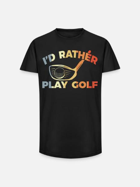 I would rather play golf - Long Fit Men's T-Shirt - black