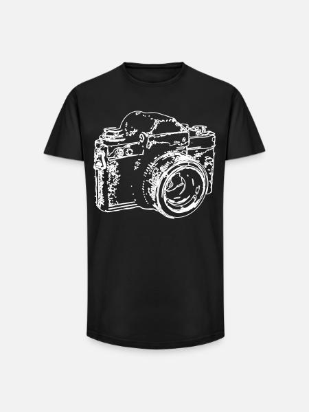 Classic Camera Sketch - Long Fit Men's T-Shirt - black