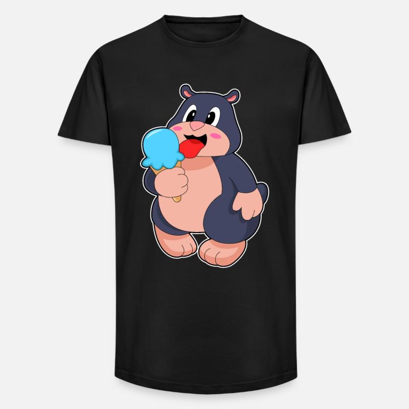 Maulwurf Waffeleis - Long Fit Männer T-Shirt - Schwarz