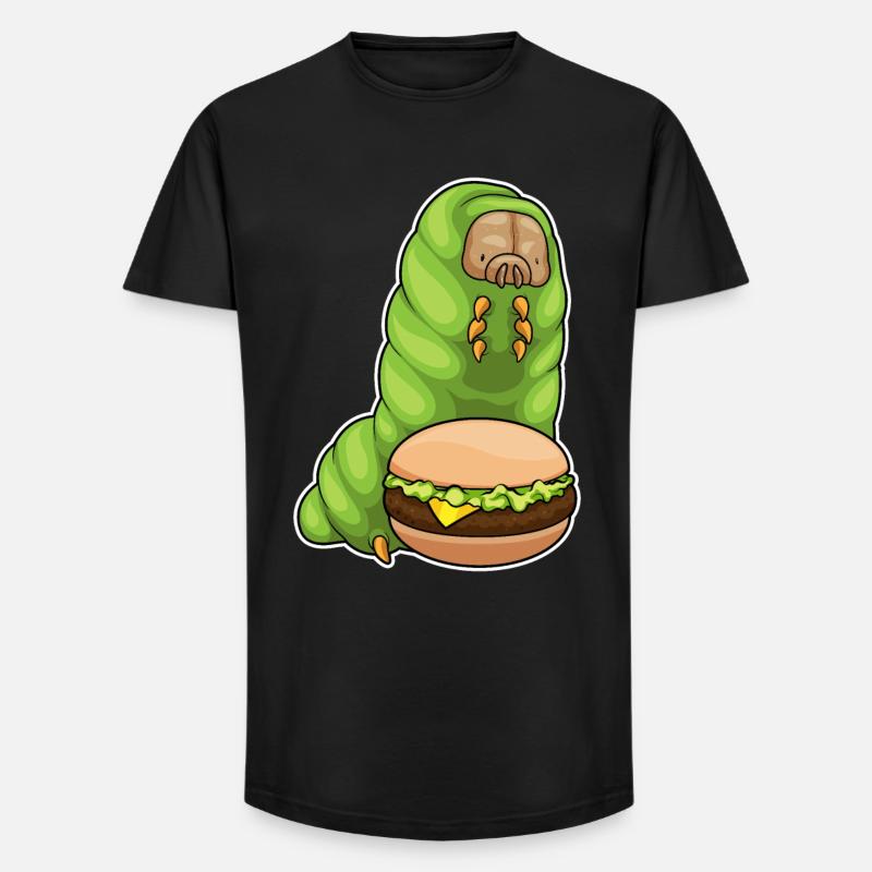 Raupe Cheeseburger - Long Fit Männer T-Shirt - Schwarz