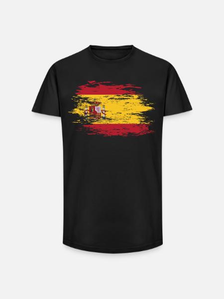 Spain flag used - Long Fit Men's T-Shirt - black