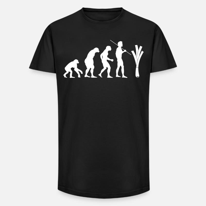 Evolution des Lauchs (weiß) - Long Fit Männer T-Shirt - Schwarz
