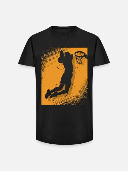 Joueurs de basket-ball - T-shirt coupe longue homme - noir