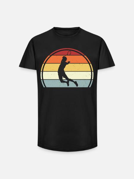 Badminton - Long Fit Männer T-Shirt - Schwarz