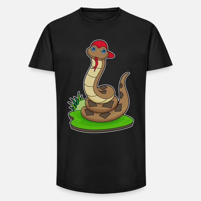 Bonnet de serpent - T-shirt coupe longue homme - noir