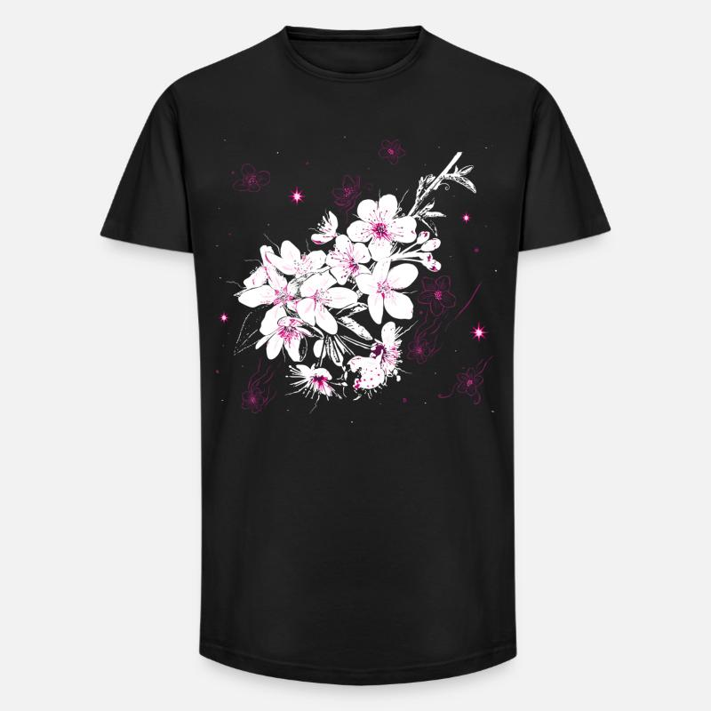 Kirschblüten Sakura Frühling - Long Fit Männer T-Shirt - Schwarz