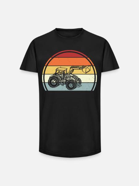 Tracteur - T-shirt coupe longue homme - noir