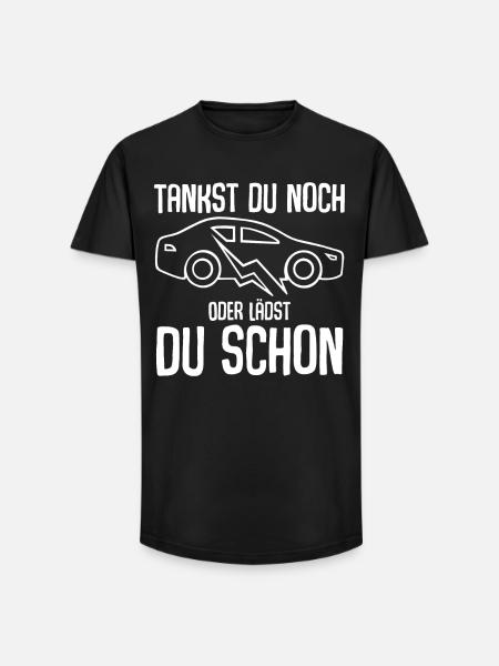 E-Auto Elektroauto - Long Fit Männer T-Shirt - Schwarz