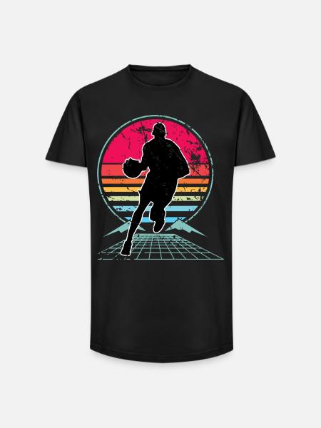 Joueurs de basket-ball - T-shirt coupe longue homme - noir