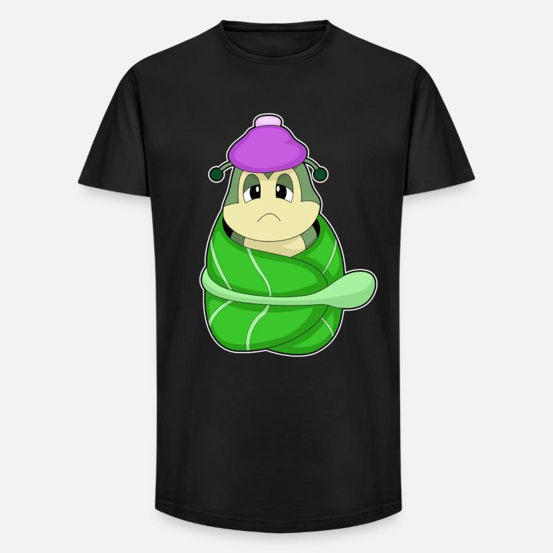 Chenille malade - T-shirt coupe longue homme - noir