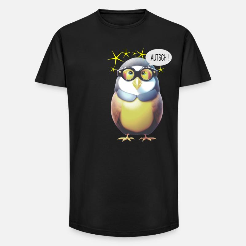 Lustiger Vogel mit Brille - Long Fit Männer T-Shirt - Schwarz
