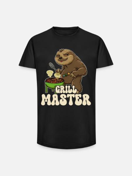 Sloth Grill King Grill Master Grill Tongs Grill Grill - Long fit herre T-shirt - sort