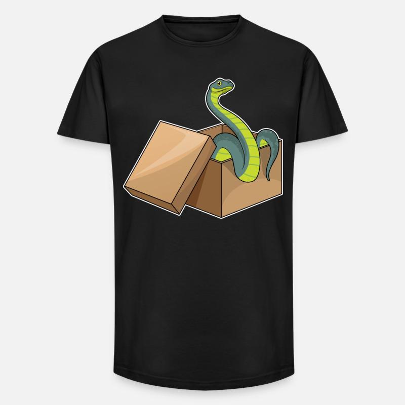 Schlange Karton - Long Fit Männer T-Shirt - Schwarz