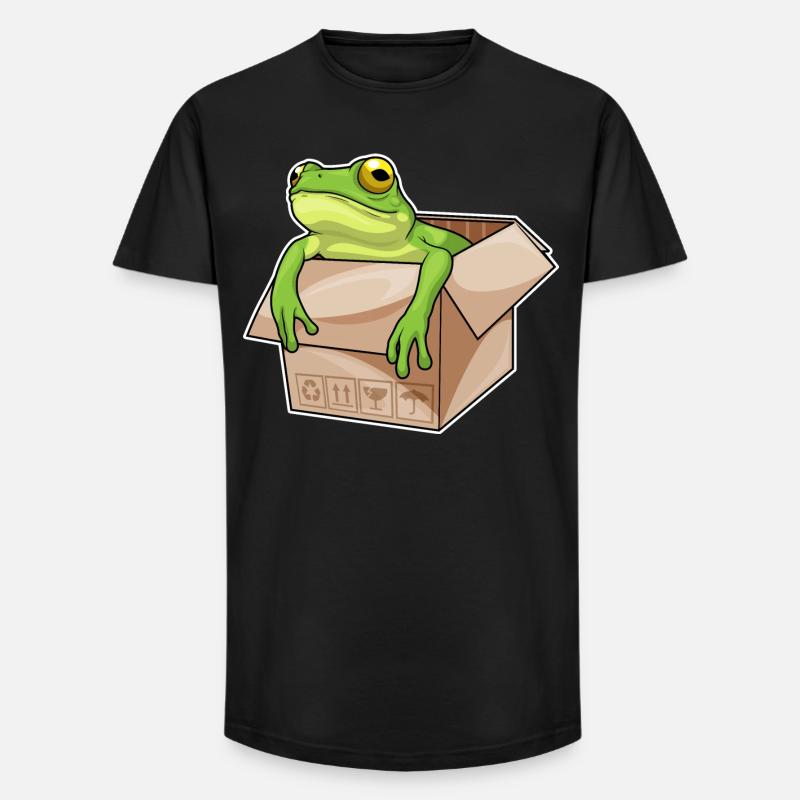 Frosch Karton - Long Fit Männer T-Shirt - Schwarz