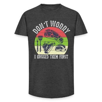 Boucher Animal Abattage Viande Cutter BBQ - T-shirt coupe longue homme - charbon - Devant - AI Model Male 185 light (185cm)