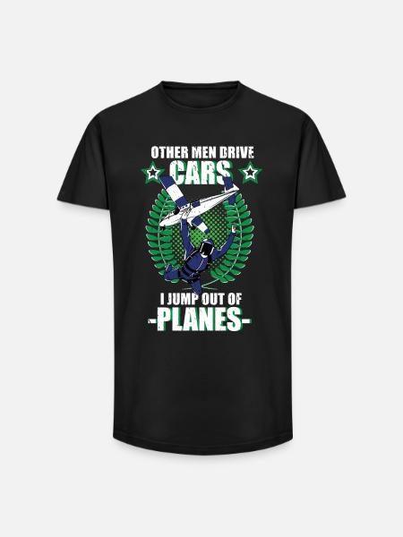 Skydiving Skydiver Tandem Jump Gift - Long Fit Men's T-Shirt - black