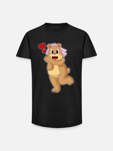 Bear Bride Veil Wedding - Long Fit Men's T-Shirt - black