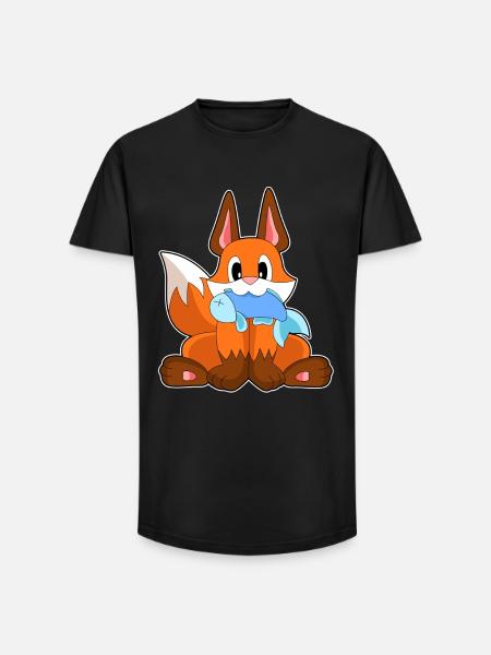 Fox fish - Long Fit Men's T-Shirt - black