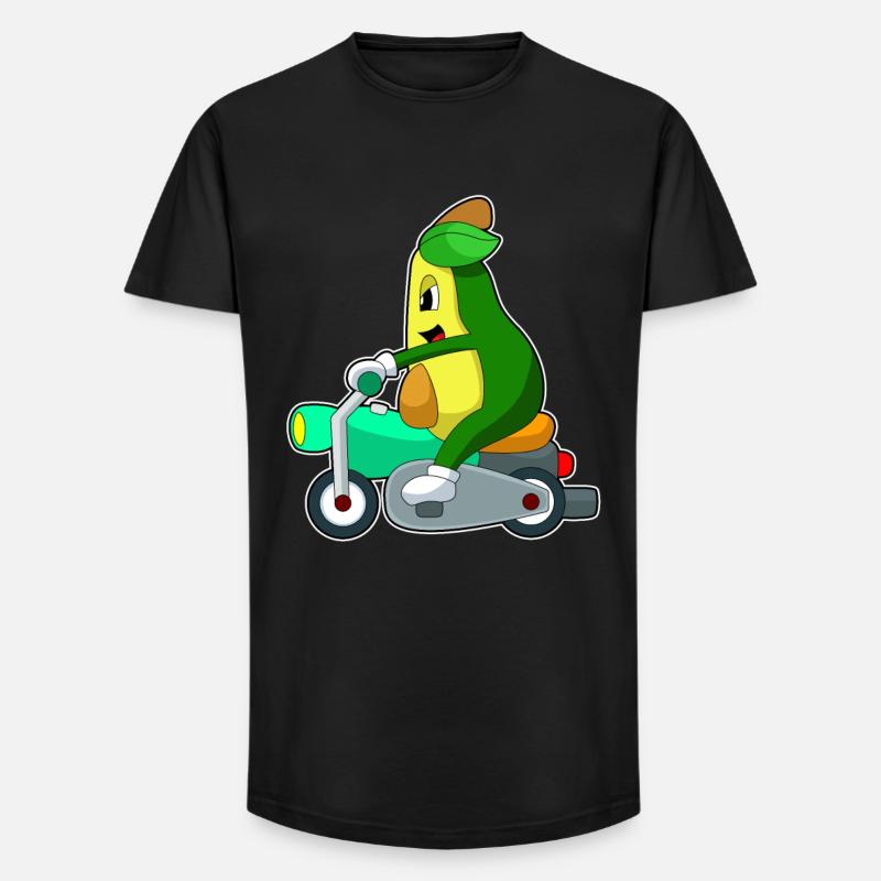 Avocado Motorrad - Long Fit Männer T-Shirt - Schwarz