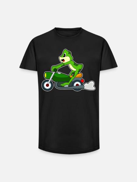 Frog Motorcycle - Long Fit Men's T-Shirt - black