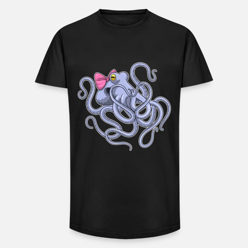Octopus Loop - Long Fit Men's T-Shirt - black