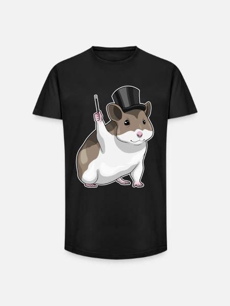 Hamster Wizard Wand - Long Fit Men's T-Shirt - black