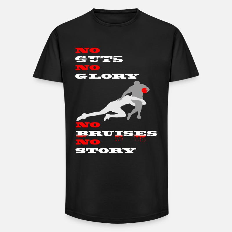 No guts, no glory - Long Fit Men's T-Shirt - black