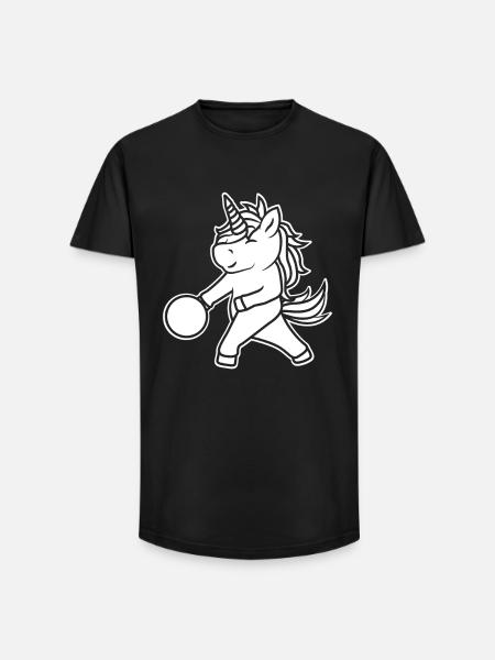 Einhorn Bowler Kinder - Long Fit Männer T-Shirt - Schwarz