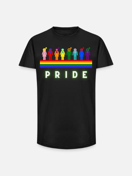 Pride Rainbow LGBTQ Diversity Design - Long Fit Men's T-Shirt - black